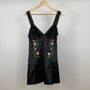 For Love & Lemons Fleur Slip Dress - Black - Medium